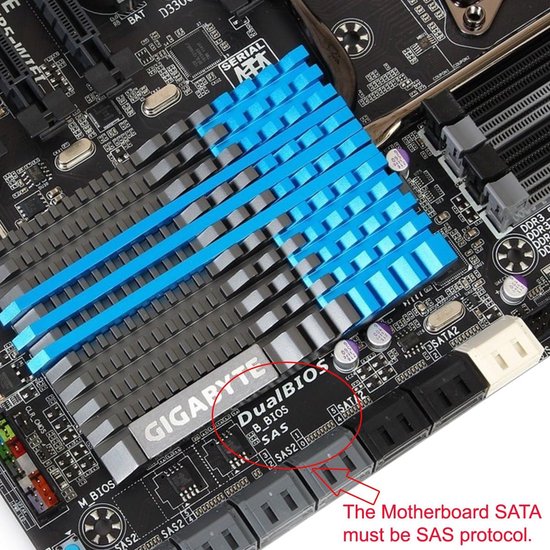 SnelShoppen - SFF-8482 SAS harde schijf kabel met 15-pins voedingsconnector en 29-pins aansluiting - 50cm lengte voor RAID verbindingen van Snelshoppen — afbeelding 2