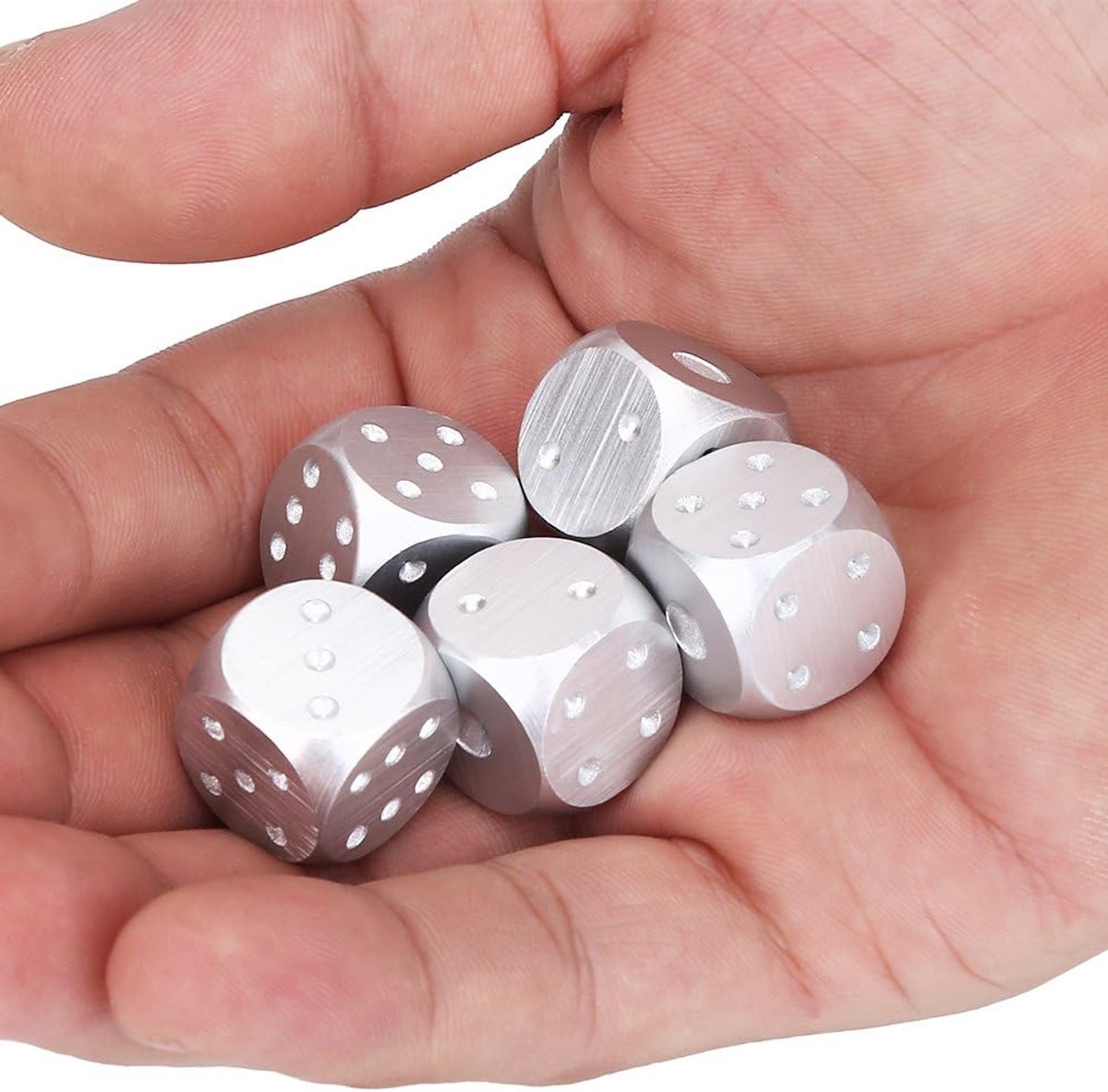 SnelShoppen - Dadi Poliedrici Set Dadi Metallo DND Set, 5 Stuks Polyhedrale Dobbels, Aluminium Legering, Inclusief Opbergdoos, Perfect voor Spellen en