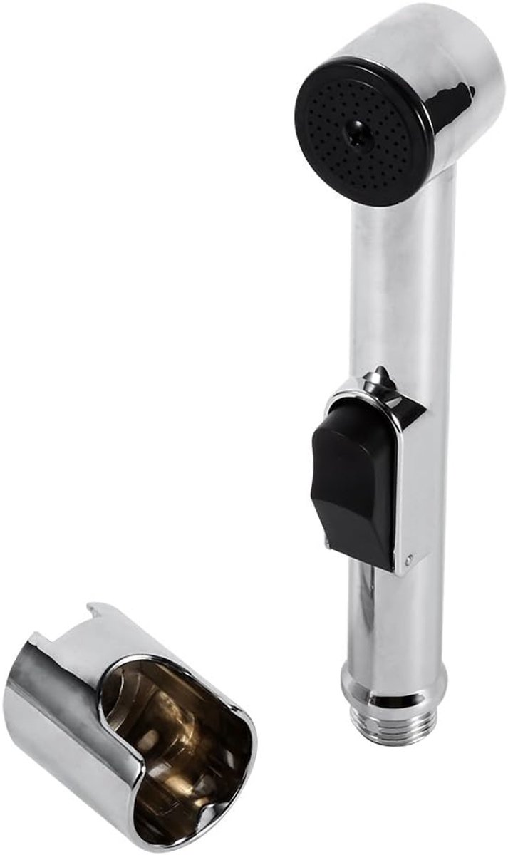 SnelShoppen - Handheld Bidet Douche Spuit, Chroom Geplateerd ABS Shattaf Toiletdouche met Messing Aansluitmoer voor Badkamer en Keuken