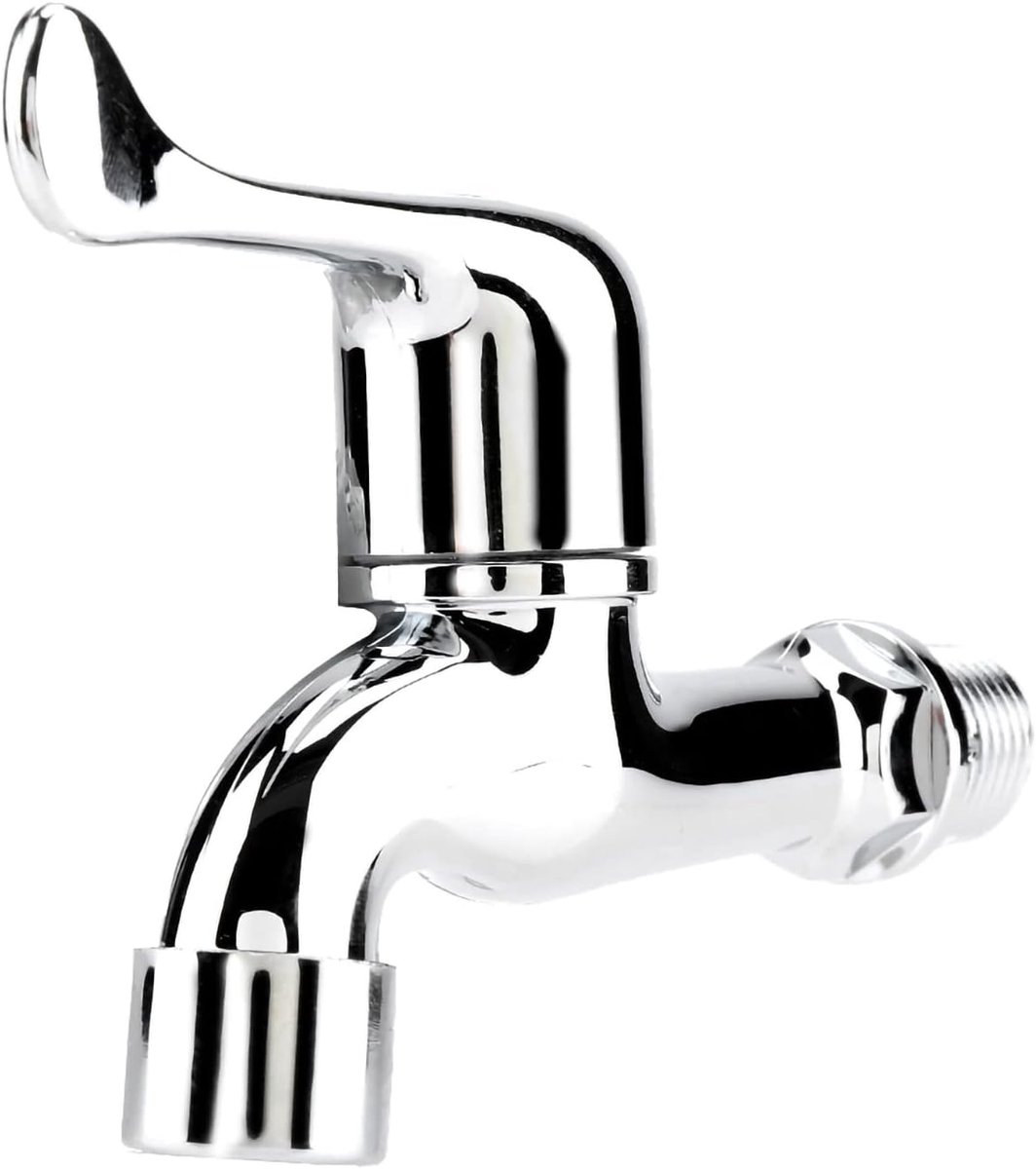 SnelShoppen - ABS Faucet Waterkraan Voor Wasmachine, Badkamer, Tuin, En Bathtub - Enkele Koudwaterkraan Met Handvat, Chroom Geplateerd, Eenvoudig Te I