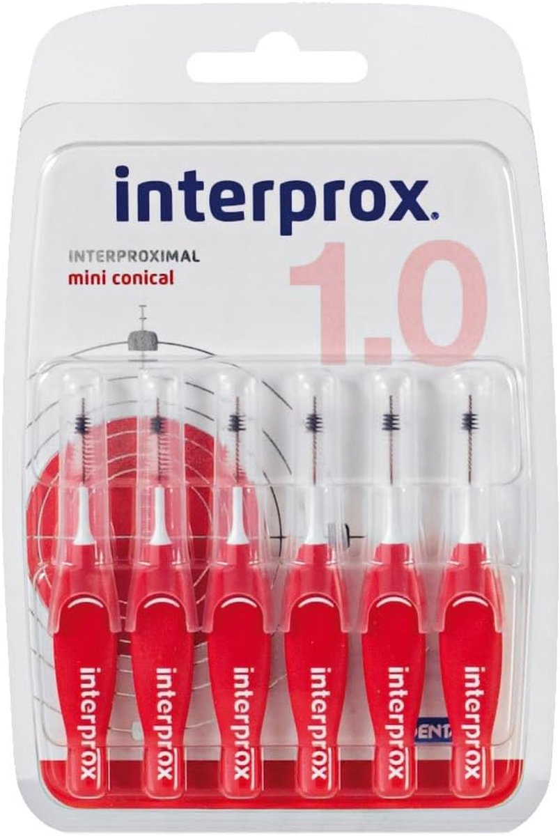 Interprox Interdental brushes red miniconical 6 pieces, 3-pack (3 x 6 pieces) - ShopVlot