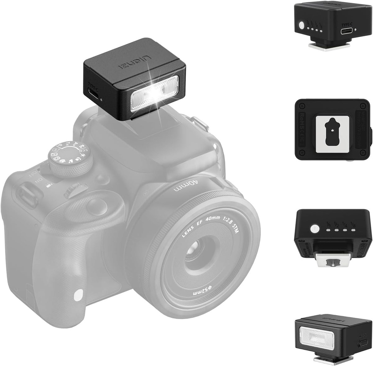 Mini Flash Speedlite GN8 voor Canon, Fuji, Sony en Nikon - 4 Vermogensniveaus voor Professionele Fotografie Accessoires