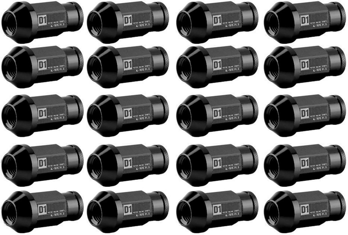 Aluminium Wielmoeren in 5 Kleuren voor Auto's - Racing Wielmoeren M12X1.5 (Verpakking van 20)