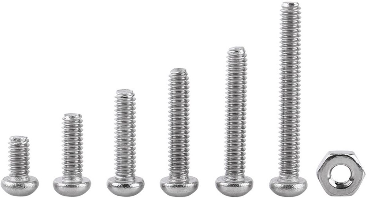 SnelShoppen - 230pcs M2 RVS A2 Hex Schroeven Moeren Assortiment Kit met Opbergdoos - Roestvrijstaal, M2, 4/6/8/10/12/16mm, Standaard, DIY, Thuis en Ka
