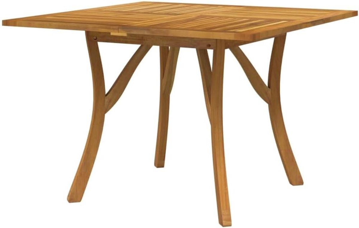 Vierkante tuintafel - Terrastafel Robuust - Buiten dineren - Massief acaciahout - 110 x 110 x 75 cm - Bruin