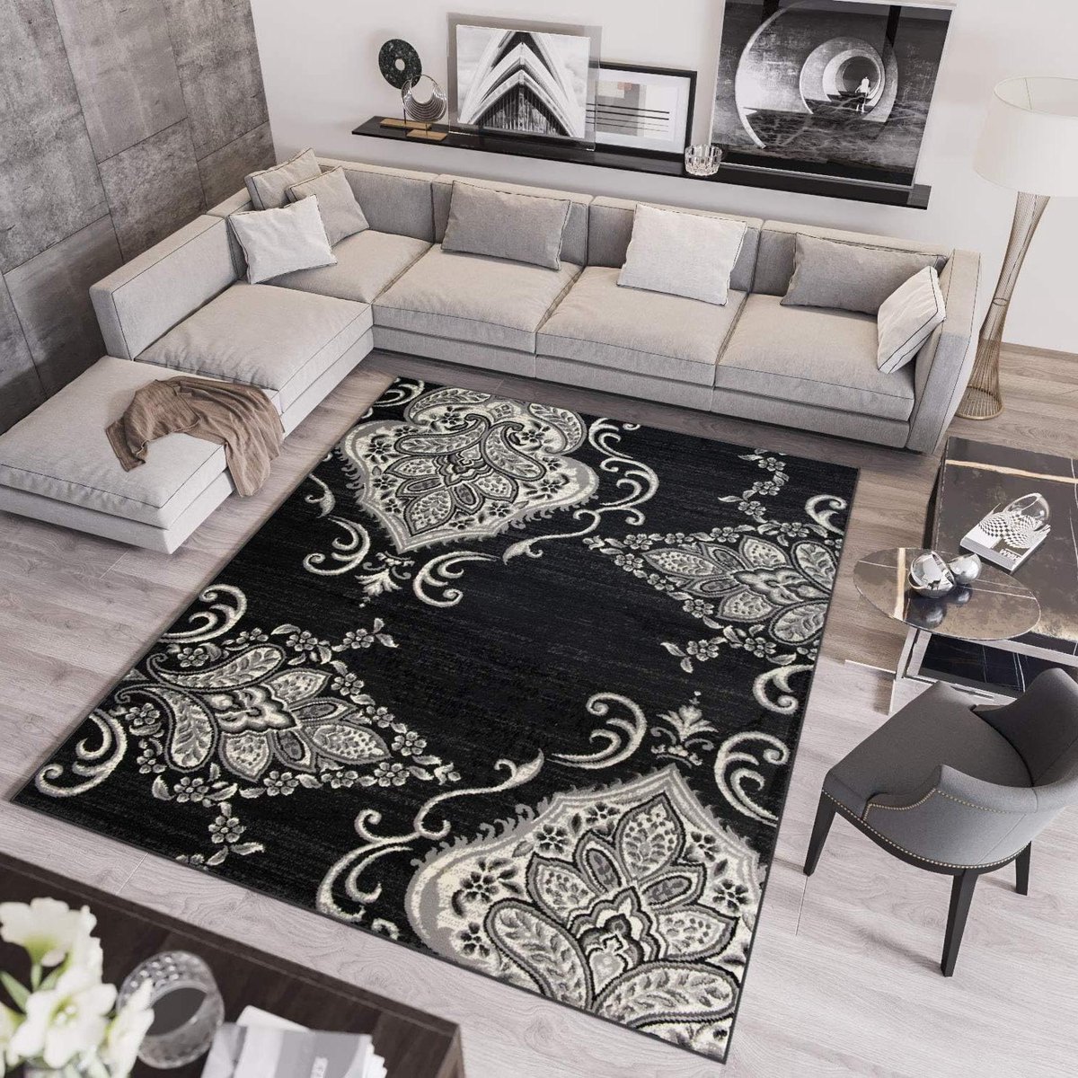 Vloerkleed - Tapijt Vloerbedekking - Woonkamer Aankleden - Bloemen Design Abstract - 200 x