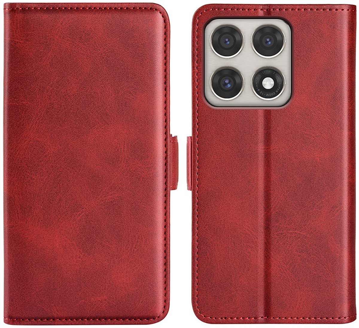 MobyDefend Hoesje - Geschikt voor Motorola Edge 70 Pro - Luxe Wallet Book Case (Sluiting Zijkant) - Rood