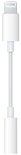 Witte Apple Lightning naar 3,5 mm koptelefoonadapter met rechte kabel.