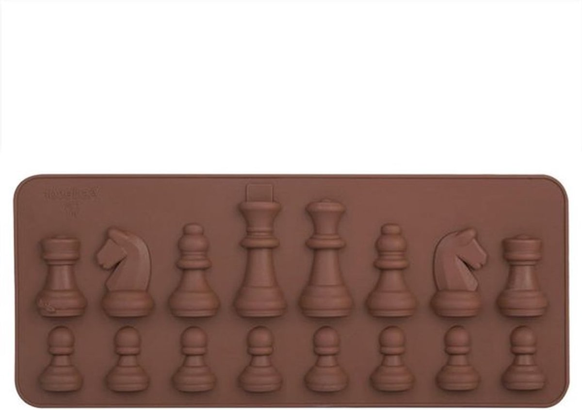 - Schaakvorm Siliconen Taartdecoratie - Geschikt voor Bakken - Chocoladevormen - Schaakstukken - Fondant Snoepvorm - Schaakset Toppervorm.