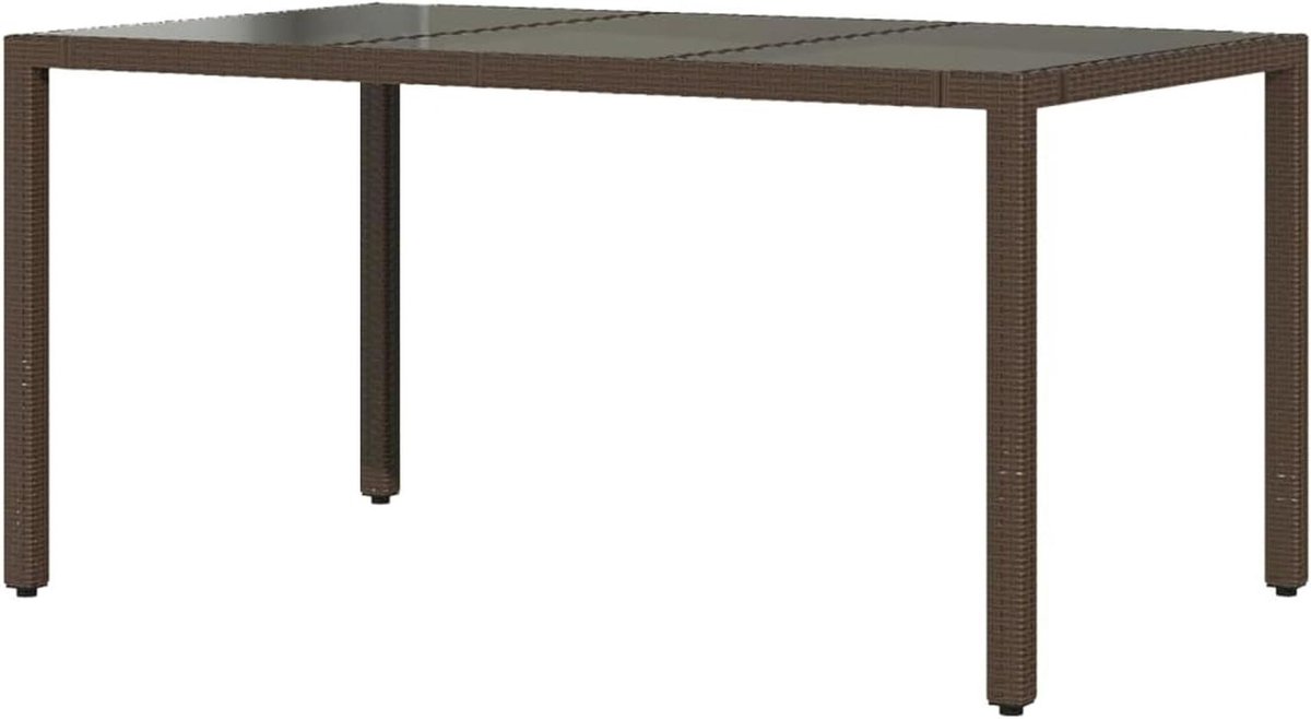 Tuin Eettafel - Terrastafel Balkontafel - Buiten Dineren - Stabiel Stalen Frame - 150 x 90 x 75 cm - Bruin