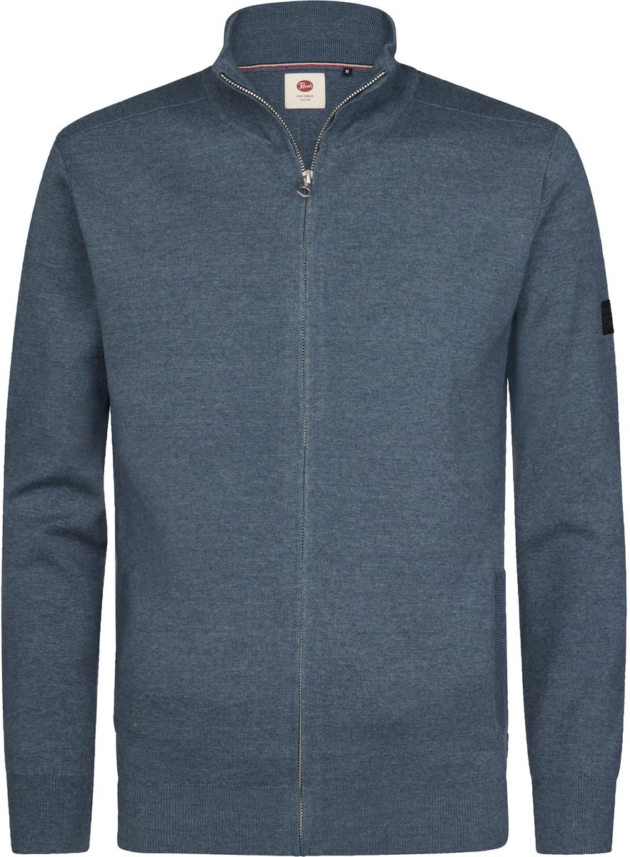 Petrol Industries - Heren Gemêleerd vest met ritssluiting ironfield - Blauw - Maat XXXL