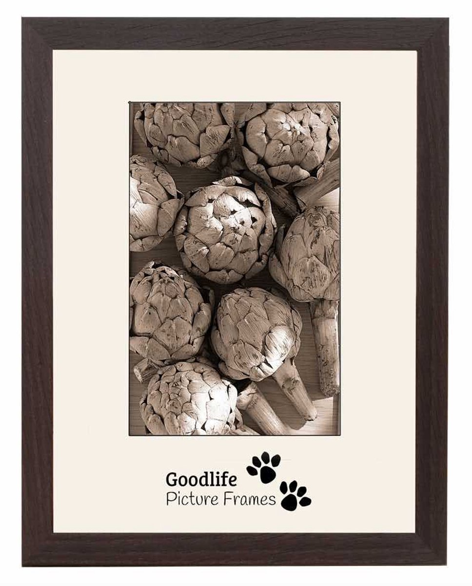 Houten Fotolijst Heritage Donker Eik - 28X35 - Helderglas - 20 mm breed profiel - Goodlife Picture Frames