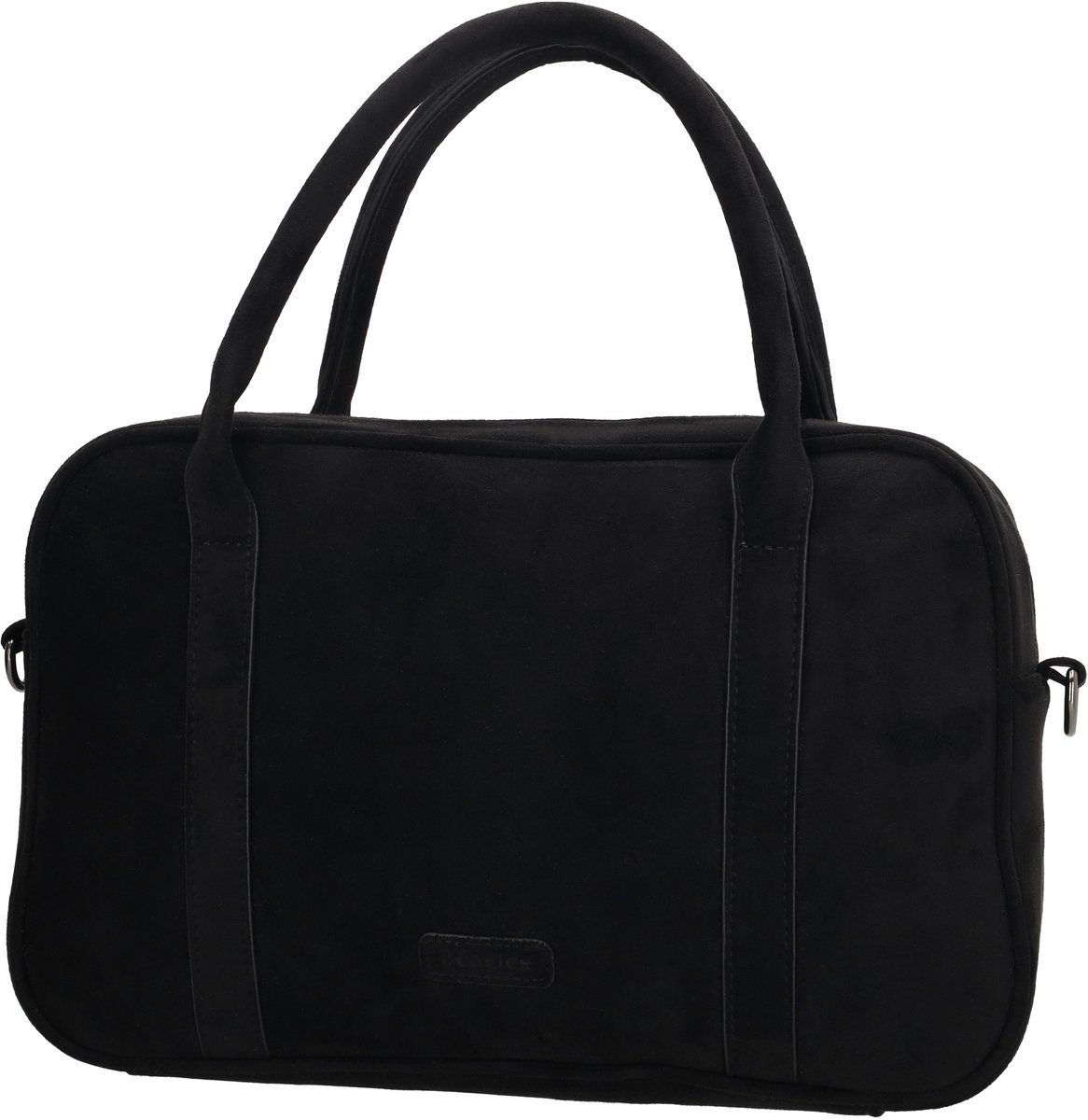 Beagles Ako Handtas - Schoudertas - Faux Suede - Dames Tas - Afneembare Schouderband - Ritssluiting - Zwart