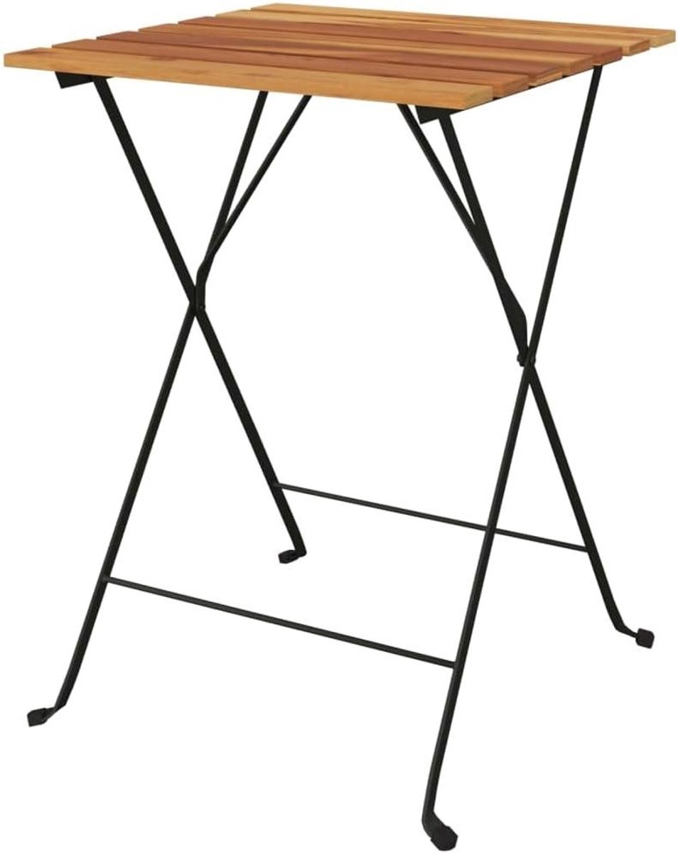 Inklapbare Bistrotafel - Buitentafel Klaptafel - Buiten Eten - Massief Teakhout Frame - 55 x 54 x 71 cm - Bruin