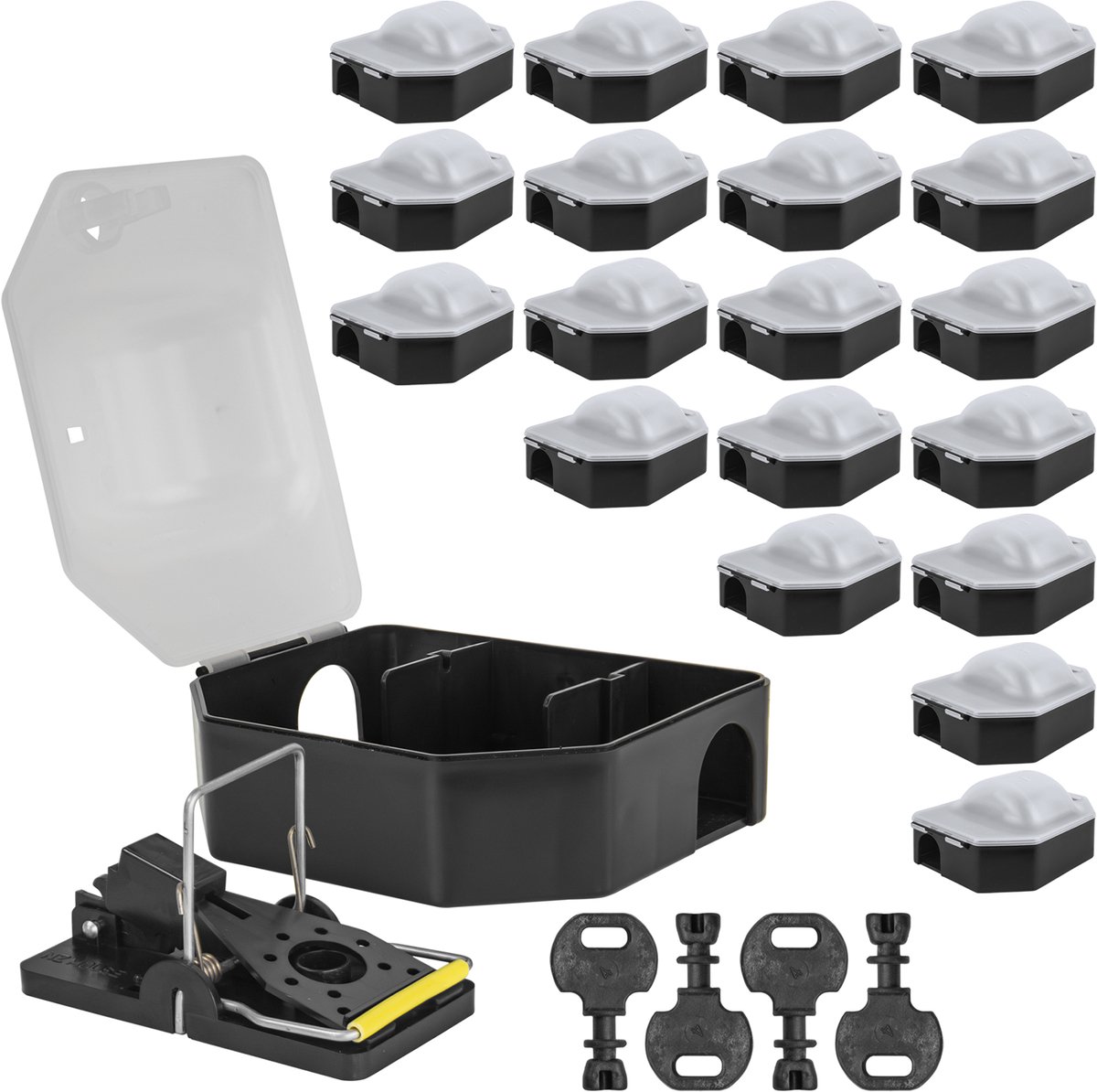 20x Muizenval Muizenval Muizen Tuin Aasdoos Aasdoos Hoek Aasstation voor Muis Gif Muis Aasdoos Gif Aas Vole Muis Transparante Sleutel Petigi
