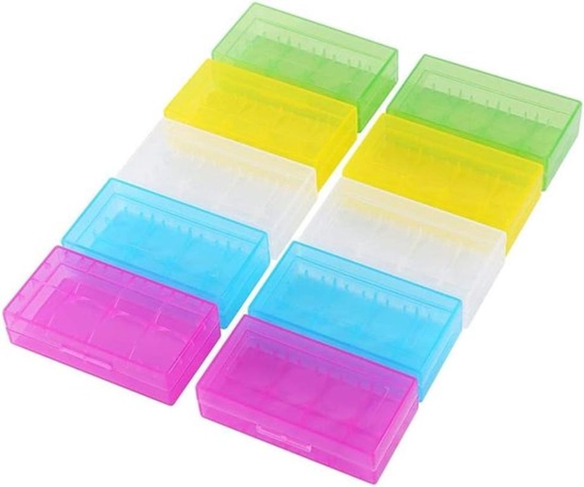 Batterij Opbergbox - 10 Stuks - Transparant - Batterij Houder voor 18650 18350 Batterijen