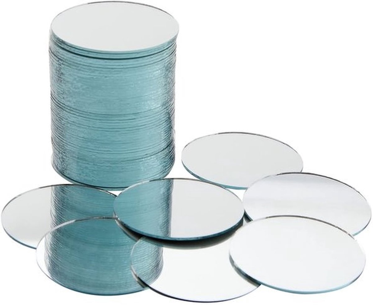 Set van 60 mini cirkelspiegels van 5 cm met mozaïektegel ontwerp, ideaal voor wanddecorati