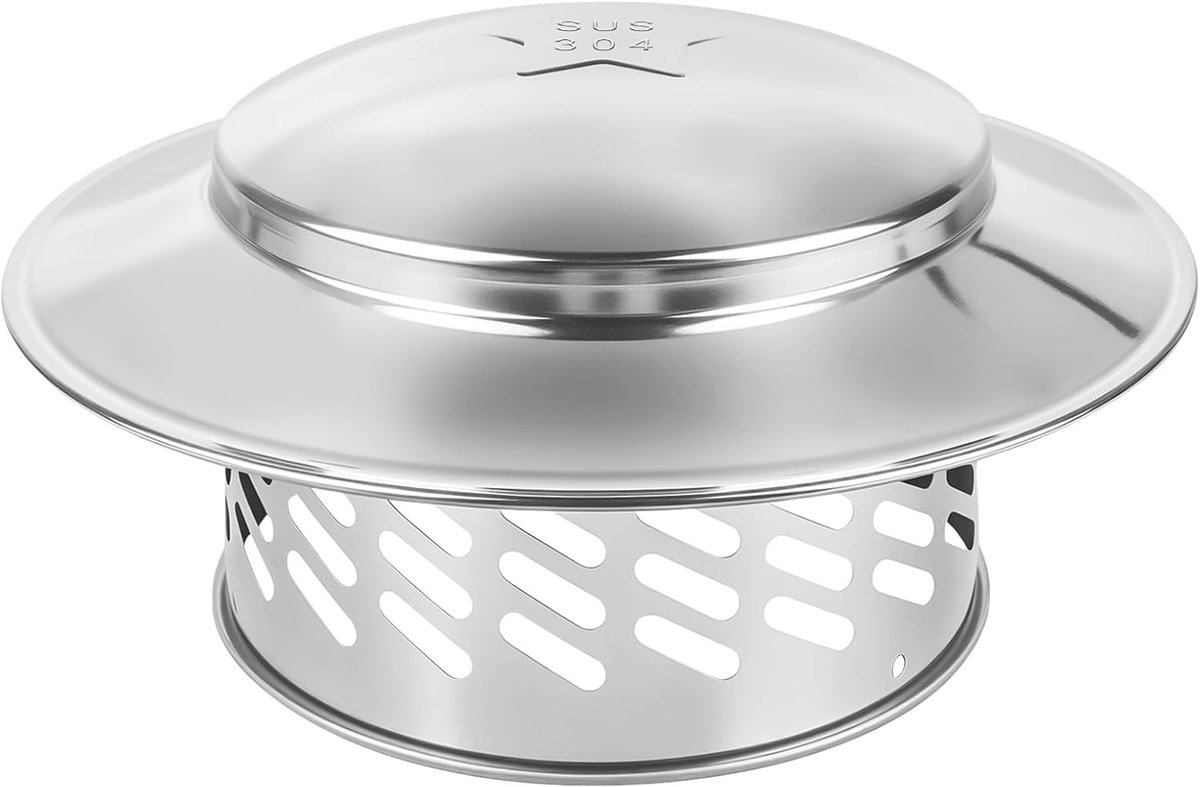 RVS 304 Regenkap voor 160mm Rookafvoer: Weerbestendige Flue Cover voor Haard en Kachel