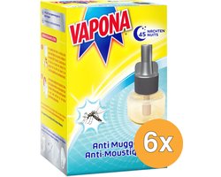 6x Vapona Anti Mug Stekker 45 Nachten Navul (1 stuk)