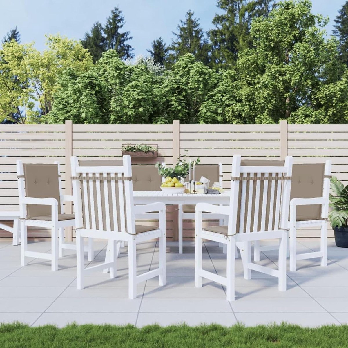 Tuinkussen Set - Zitkussen Bankkussen - Buiten Zitten - Waterdichte Oxford Stof - 100 x 50 cm - Taupe