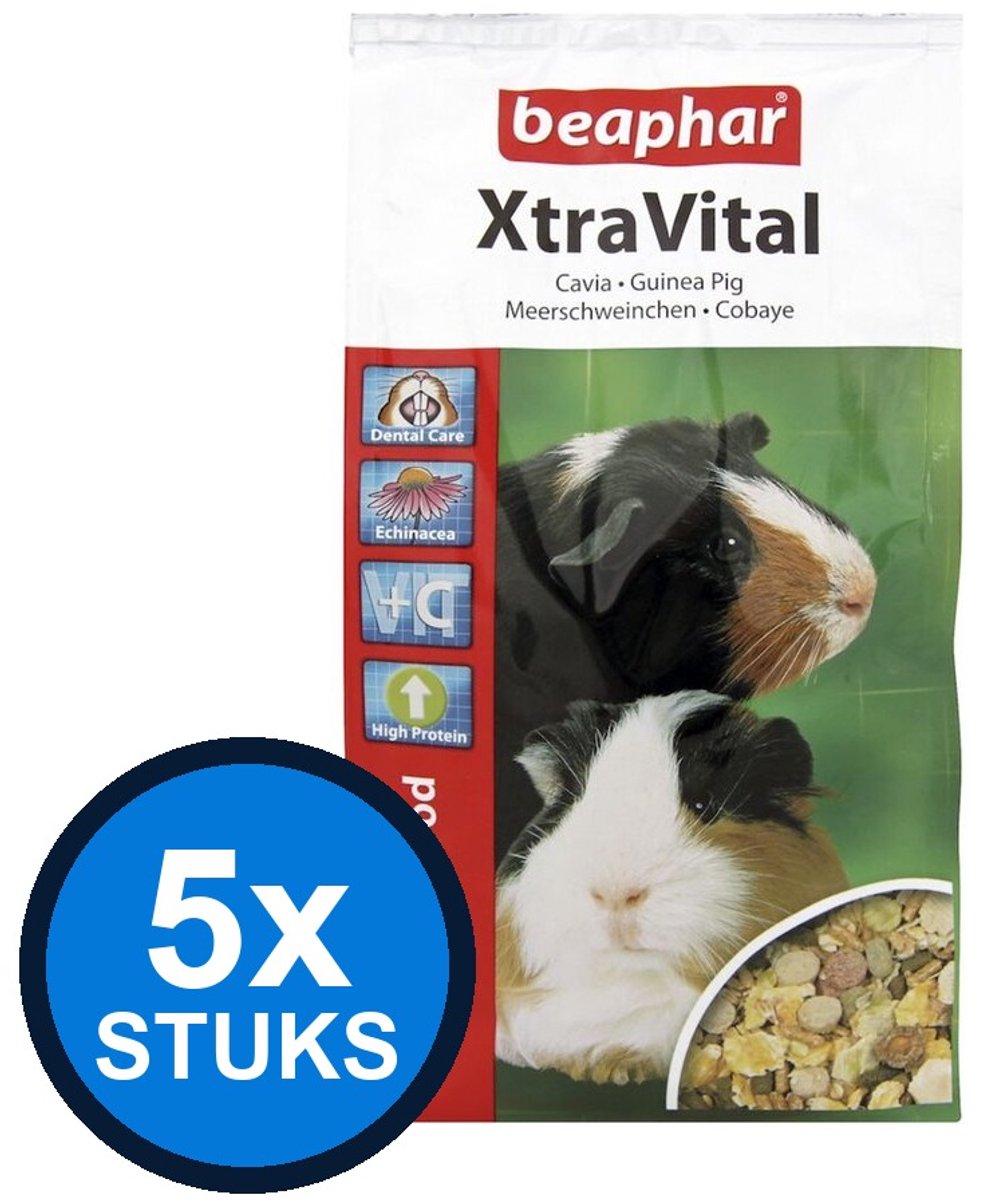 5x Beaphar - XtraVital cavia 1kg - Knaagdierenvoer - 1 kg