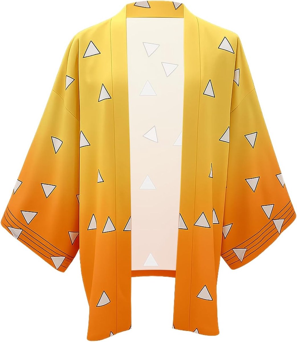 Zenitsu Agatsuma Anime Kostuum voor Cosplay, Kimono Cloak voor Halloween en Carnaval - M