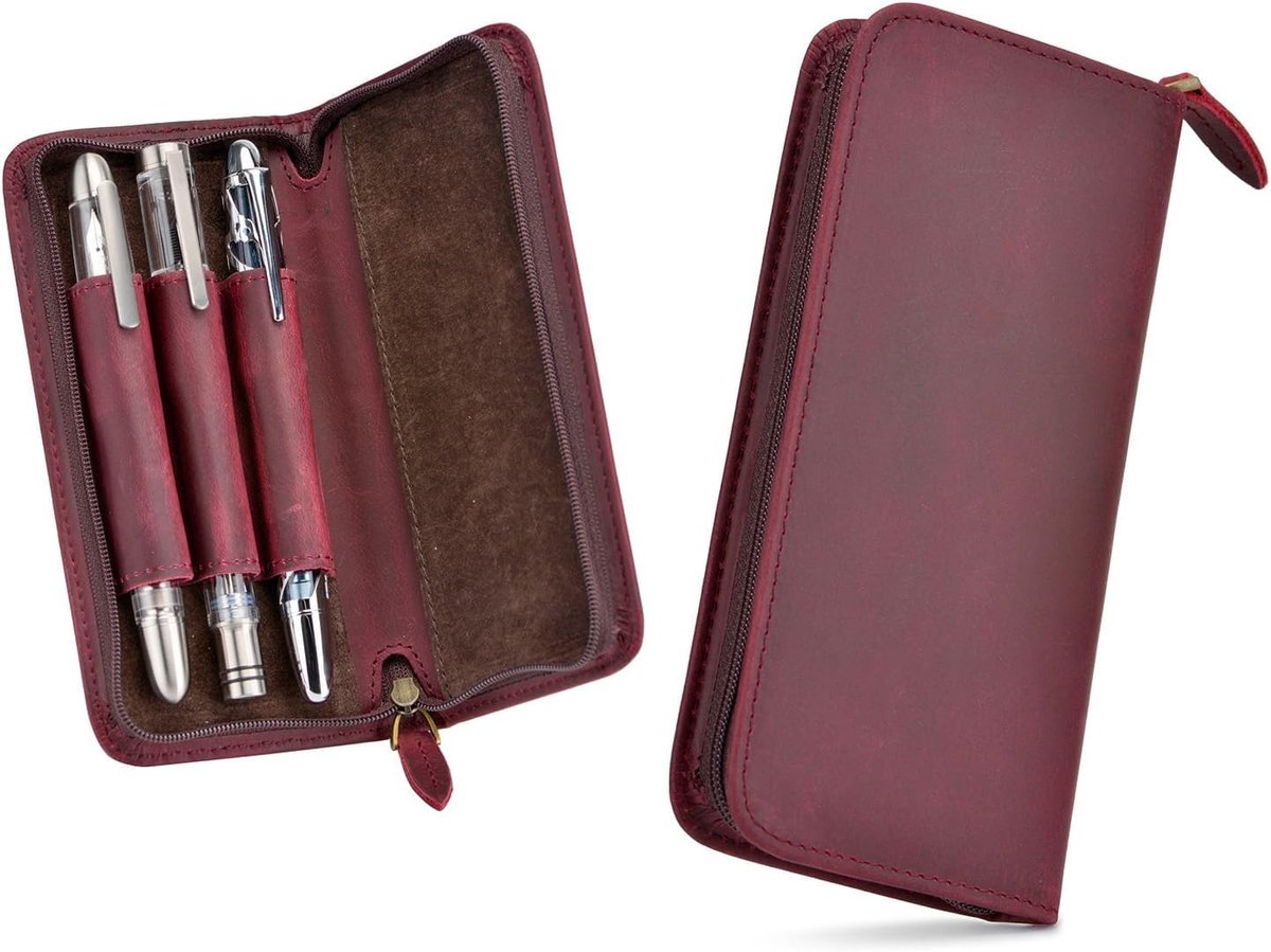 Elegante 3 Slot Leren Etui Set met Modern Design voor Bescherming en Stijl