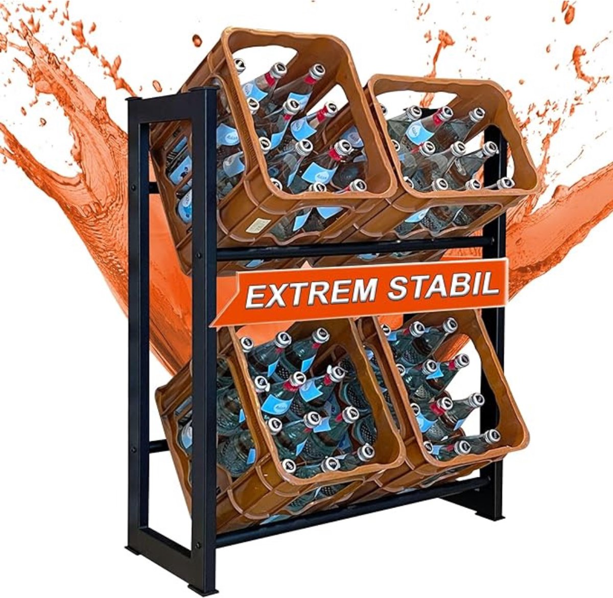 Verte Krattenrek - Drankkistenhouder - Voor 4 Kisten - Drankkistenrek - Staand Rek - 71 x 30 x 90 CM