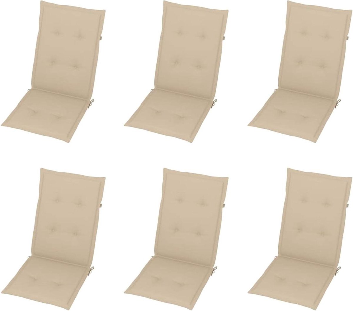Stoelkussens Set - Buitenkussens - Buiten Zitten - Universeel Design - 6 Stuks - Beige