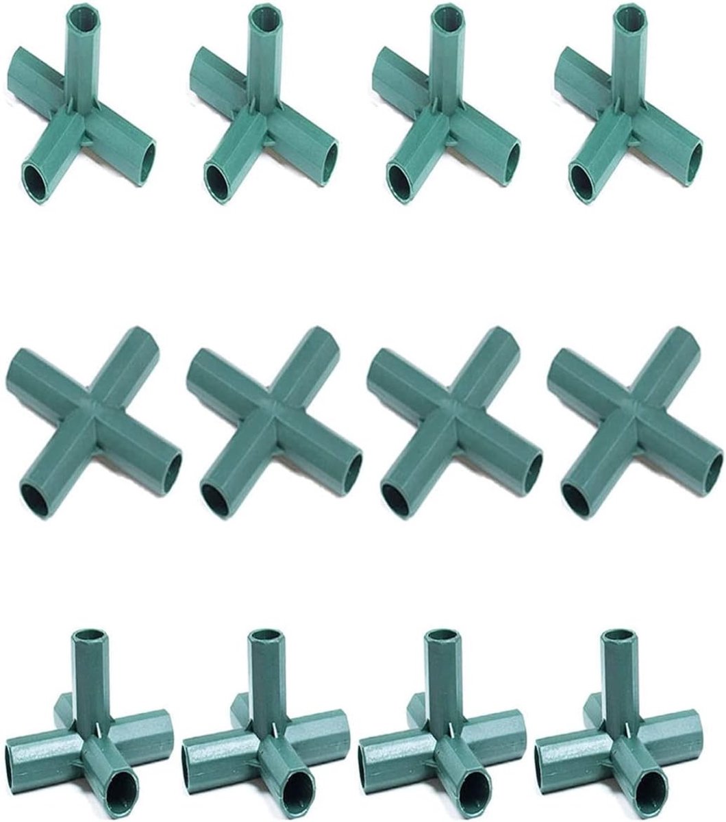 12 Stuks Kweekkas Frame Connector, 16mm PVC Verbinder, 4 Pin/5 Pin, Tuinbouw Accessoires en Verbindingen
