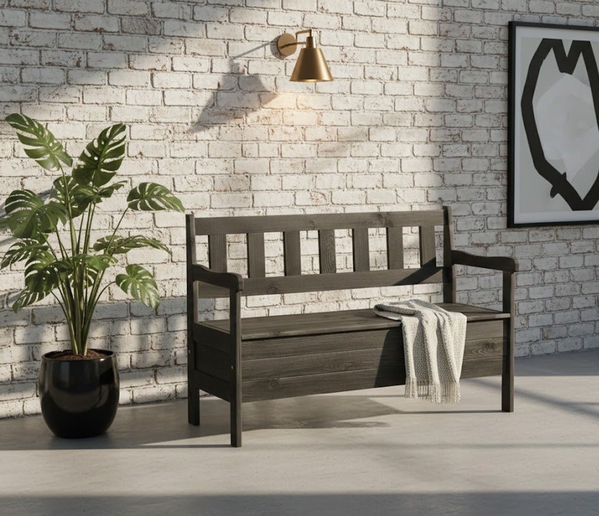 Luxe Tuinbank met Opbergruimte 120 - Antraciet - Novihome