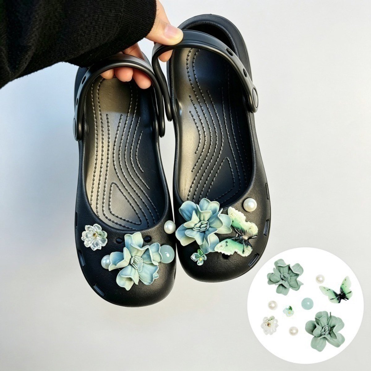 Schoenaccessoires-geschikt voor crocs charms- geschikt voor crocs pins- geschikt voor crocs Accessoires- geschikt voor Crocs Jibbitz-CJ-369 Periwinkle Blue蝴蝶花