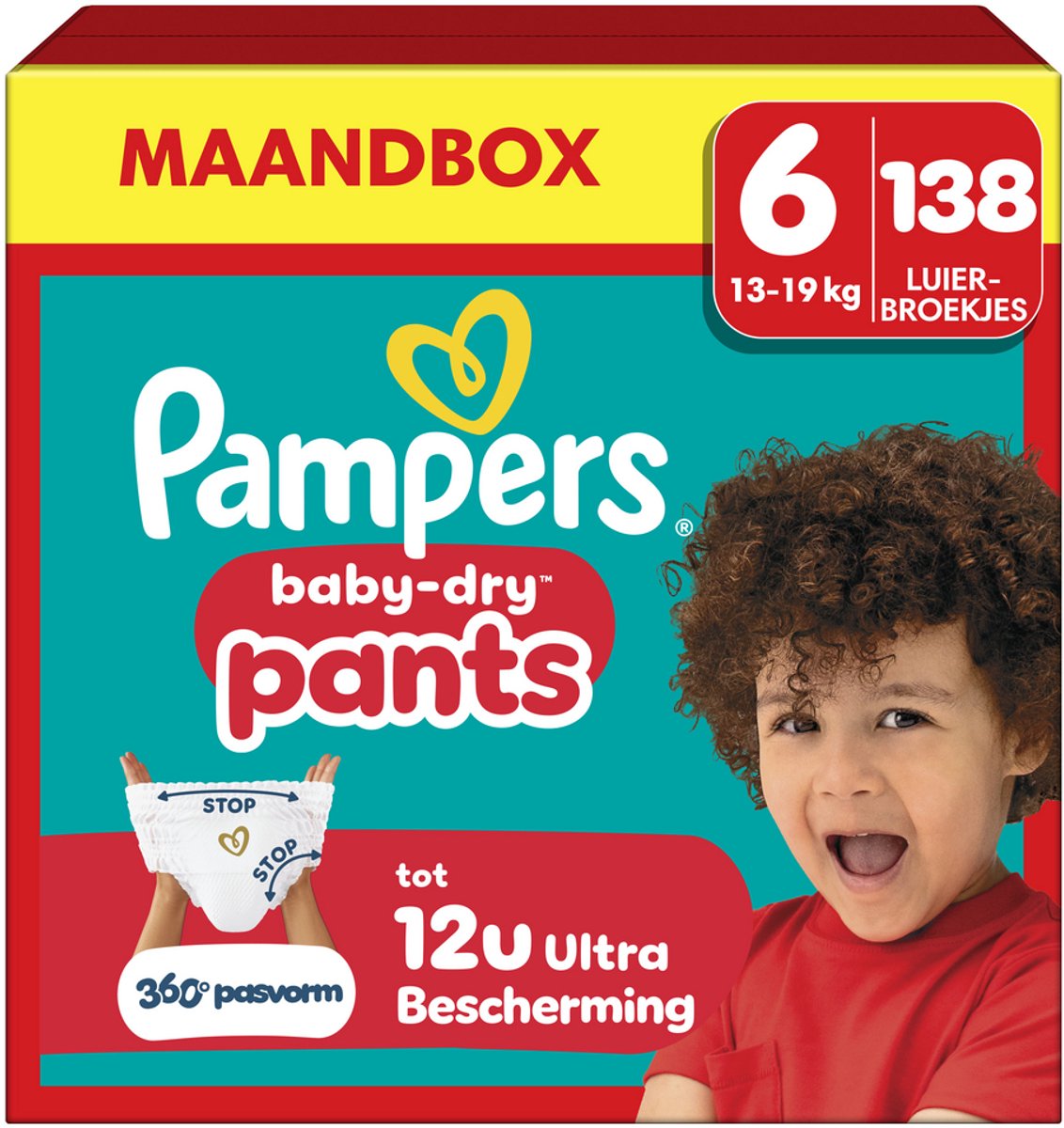 Bol.com Pampers Baby-Dry Pants Maat 6, 138 Luierbroekjes, 14-19kg Maandbox aanbieding