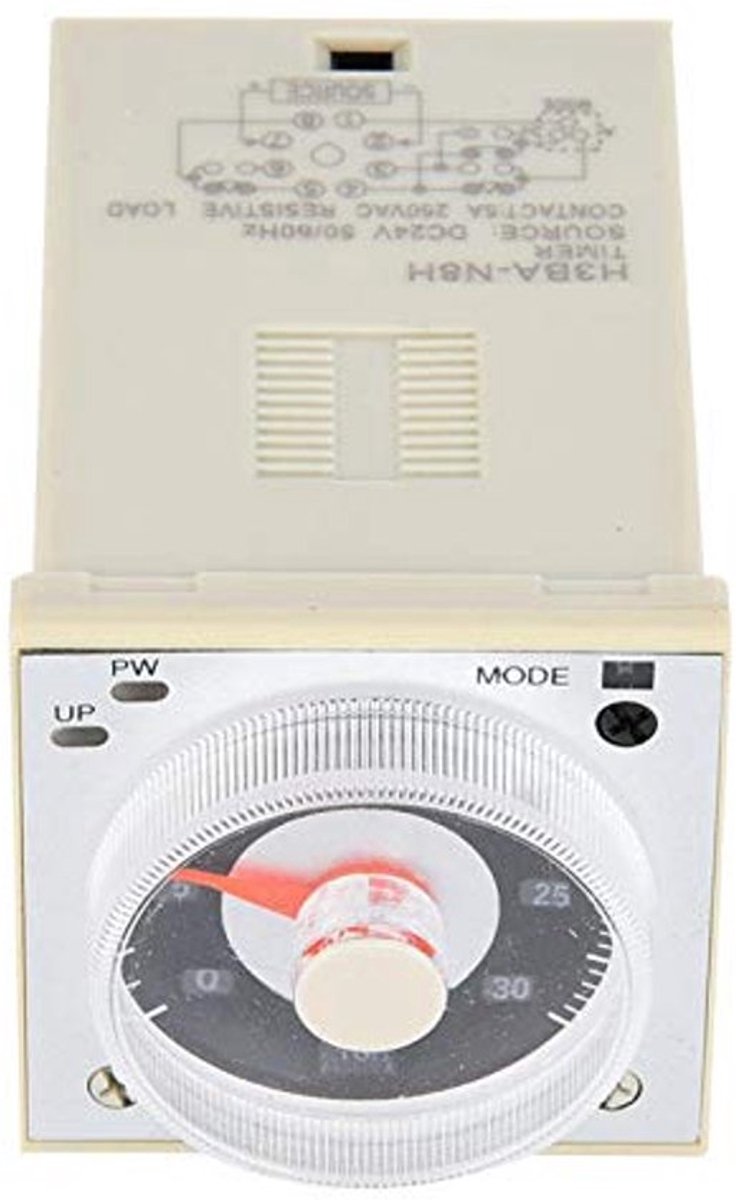 Multifunctioneel tijdrelais Vertragingstimer Tijdrelais, automatische tijdbereikknop Regeltijdrelais 8-pins timer 1,2 s tot 300 uur, voor elektrische apparatuur (220VAC, 24VDC/AC)