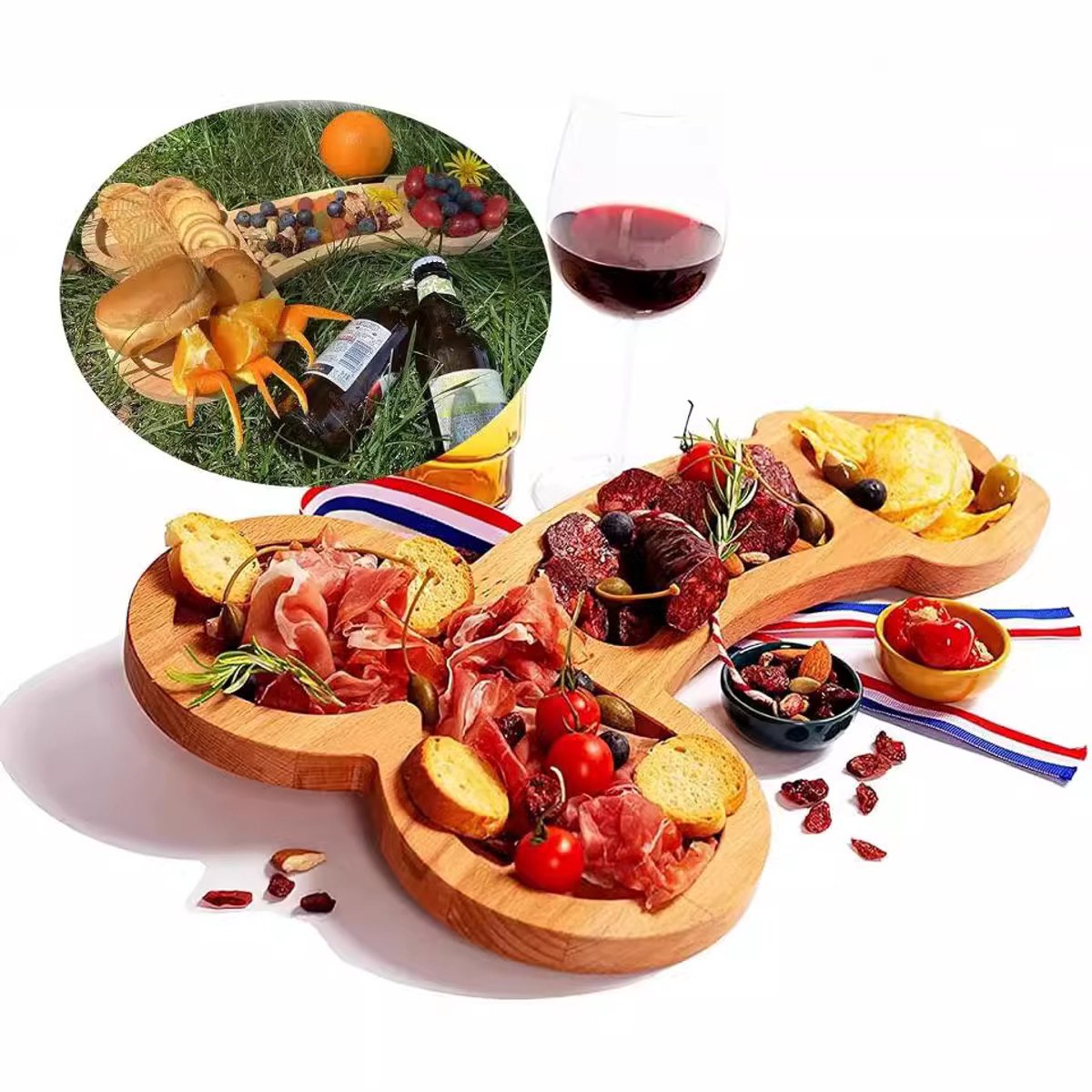 Daity Houten dienblad – Groot bamboe bord in de vorm van een penis – Penisvormig plankje – Cadeaublad – Kaasplank – Grappig bord – 24 cm x 12 cm
