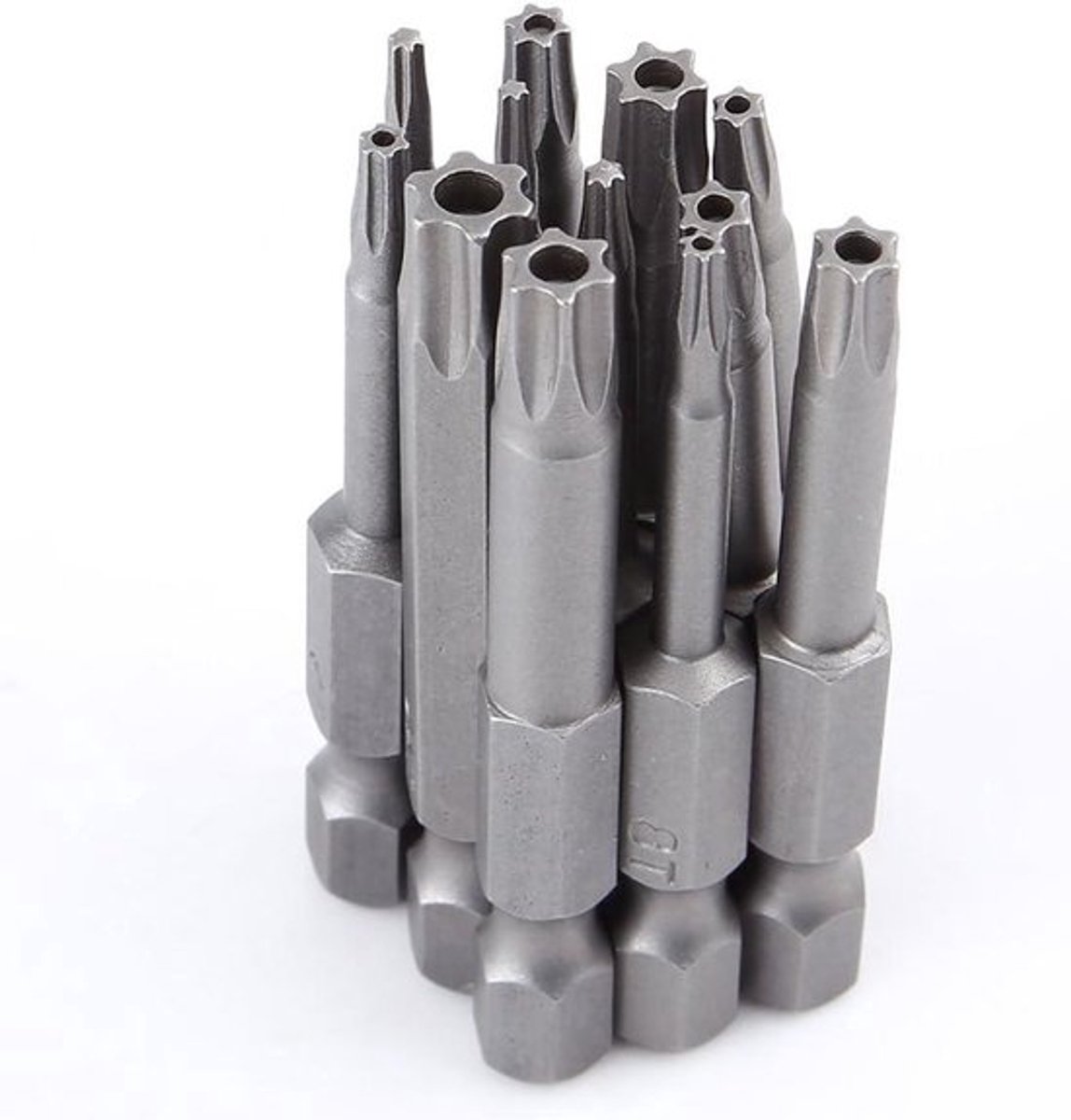 12-delige Torx schroevendraaier bitset van duurzaam S2 staal met magnetische kop en beveiligingsbits in diverse maten voor nauwkeurige reparaties en onderhoud