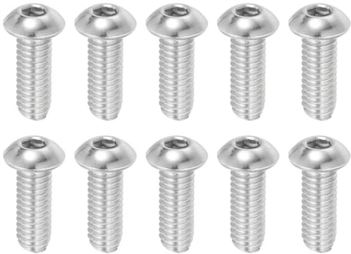 5/16-18x7/8 Inch Hexagon Socket Head Schroeven - 10 Stuks - RVS 304 - Volledig Gewikkeld