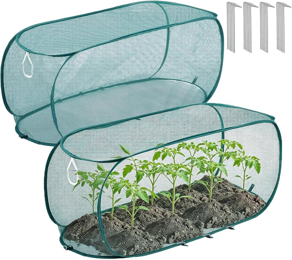 Insectennet - Insectengaas - Insectengaas moestuin - Tuinnet - Nsectengaas Moestuin met Grondinserts - Insectengaas - Geschikt voor Indoor Kas Patio Yard Verhoogd Bed Landschap en Gazon - 2 Stuks