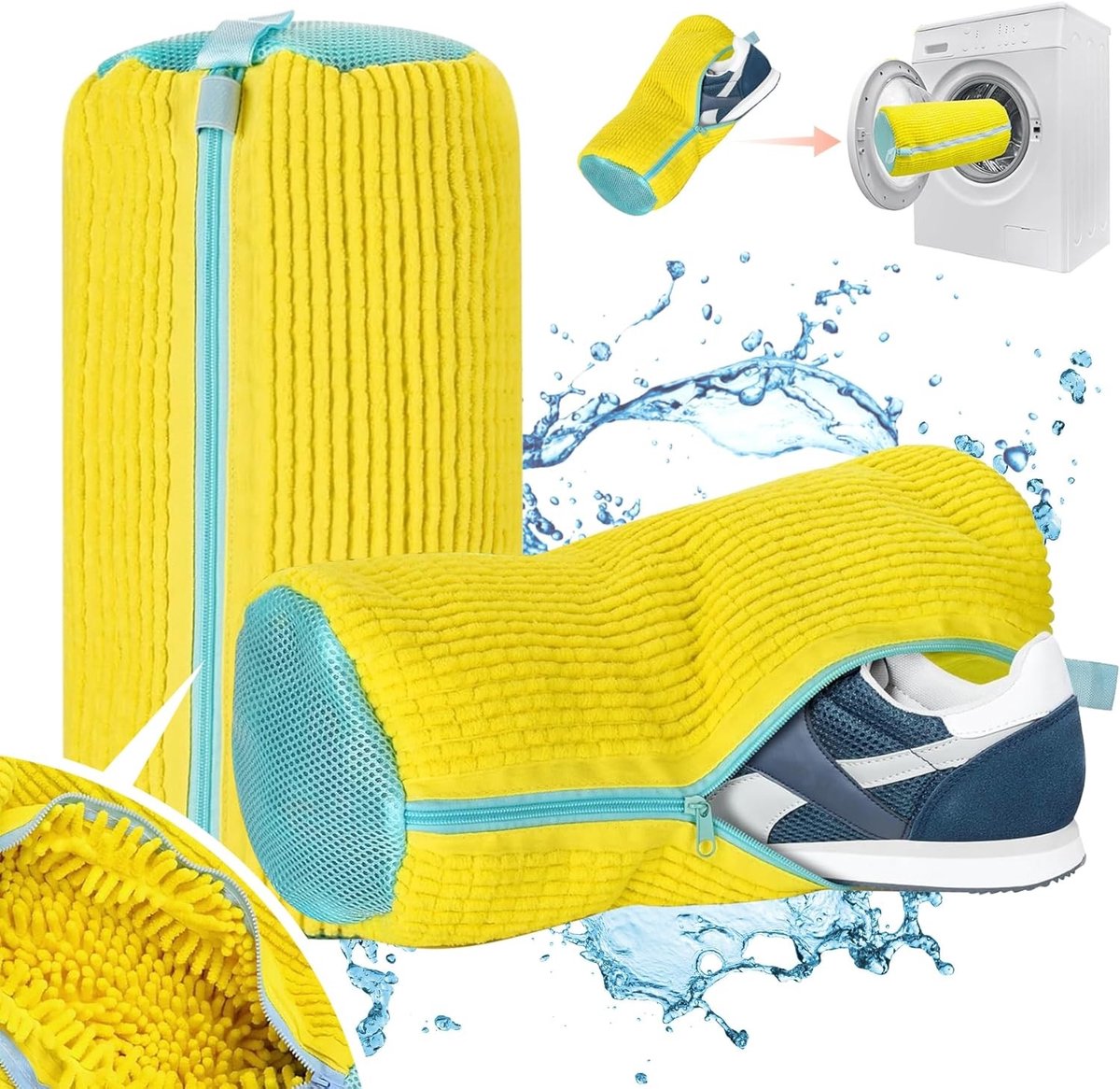 Set van 2 waszakken voor schoenen, herbruikbare en duurzame opbergzakken, schokbestendig en geluidsarm, ideaal voor sportschoenen en delicate was.