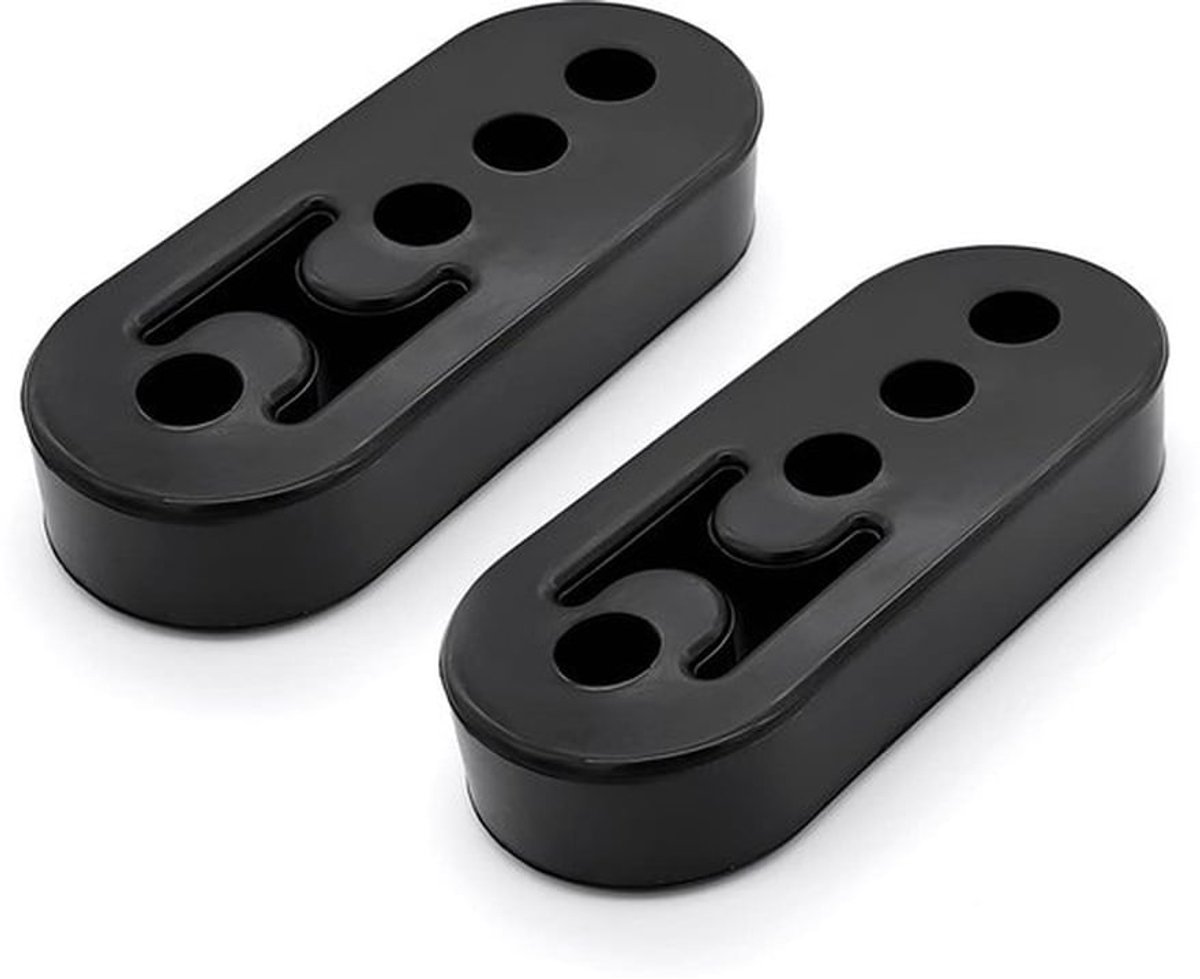 Universele uitlaathaken, 2 stuks, rubberen haken, autosystemen met 2/4 gaten, universele rubberen houder voor uitlaatpijp van de auto (10,7 cm)