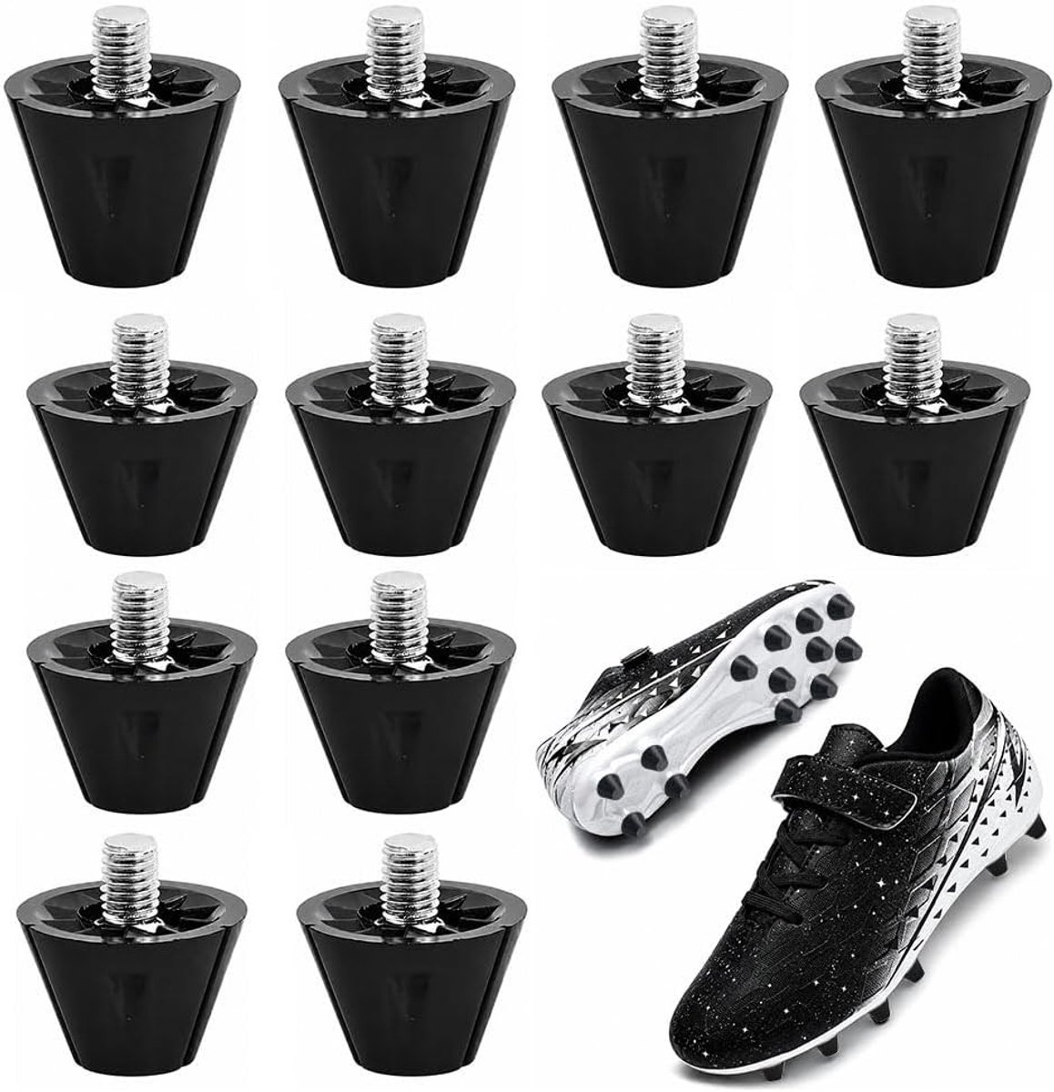 Universele M5 Schroefnoppen voor Antislip Voetbalschoenen en Rugbyschoenen, Vervangende Nylon Noppen met Metalen Kop voor Optimale Grip