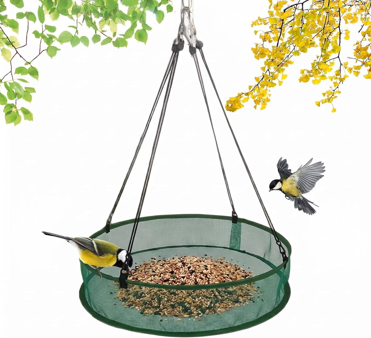 Hangend vogelvoedernet voor een levendige tuin, ideaal voederstation en vogelvoederdispenser voor vogels