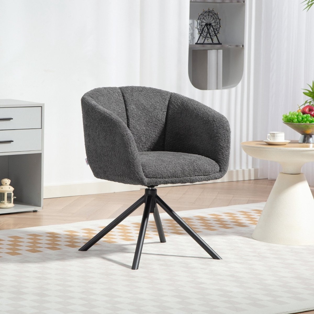 HAUSS SPOLE Fauteuil - Draaibare Loungestoel Met Armleuningen - Comfortabele Zitschaal Voo