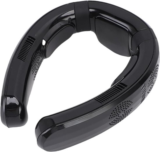Draagbare Nekventilator - Persoonlijke Koeler - Comfort Onderweg - Koelen en Verwarmen - 10000 mAh Batterij - Glanzend Zwart — afbeelding 4