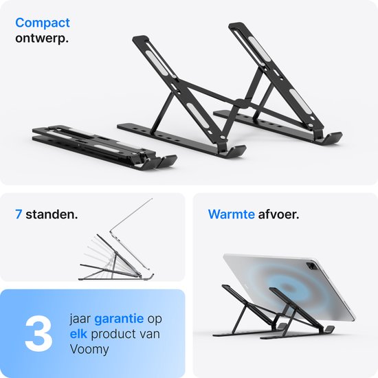 Voomy pour ordinateur portable Voomy Office - Ergonomique - Pliable - Zwart
