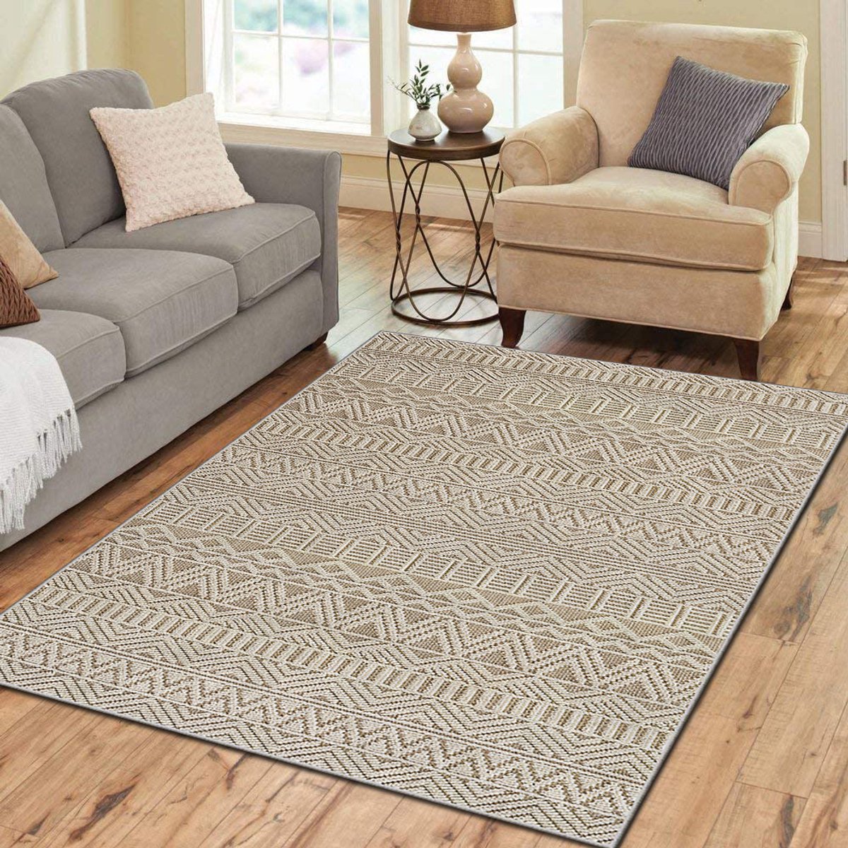 Zeo Wood - Vloerkleed - Tapijt Woonkamer - Vloerkleed 160*230 cm - Anti Slip - Machinewasbaar