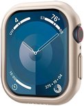 Starlightkleurig Spigen hoesje op een Apple Watch.