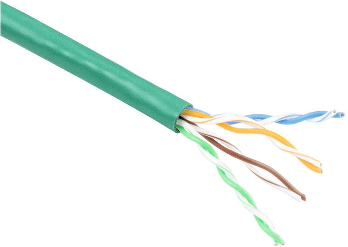 Patchkabel CAT6 UTP soepel rol 100M groen