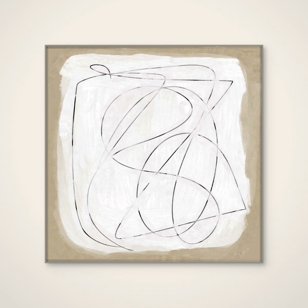 Akoestisch schilderij - 80 x 80 cm - Format van Dan Hobday - Abstracte wanddecoratie - zilver textielframe