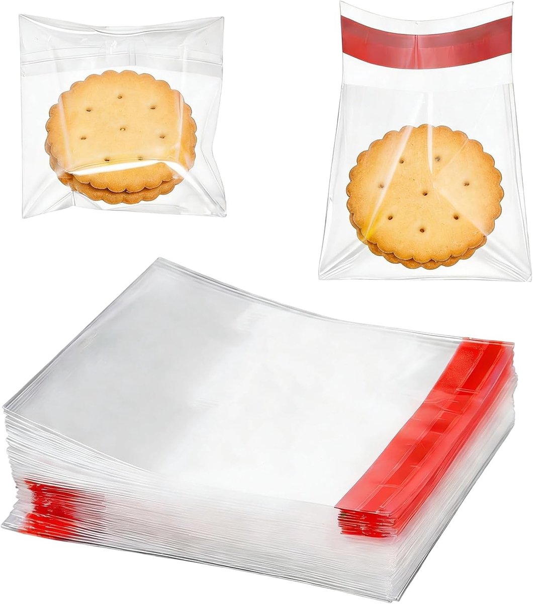 Duidelijke cellofaan zakken voor sieraden en snacks, zelfklevend en afsluitbaar, 6 x 8 cm, 700 stuks, perfect voor koekjes, snoep, munten en kralen